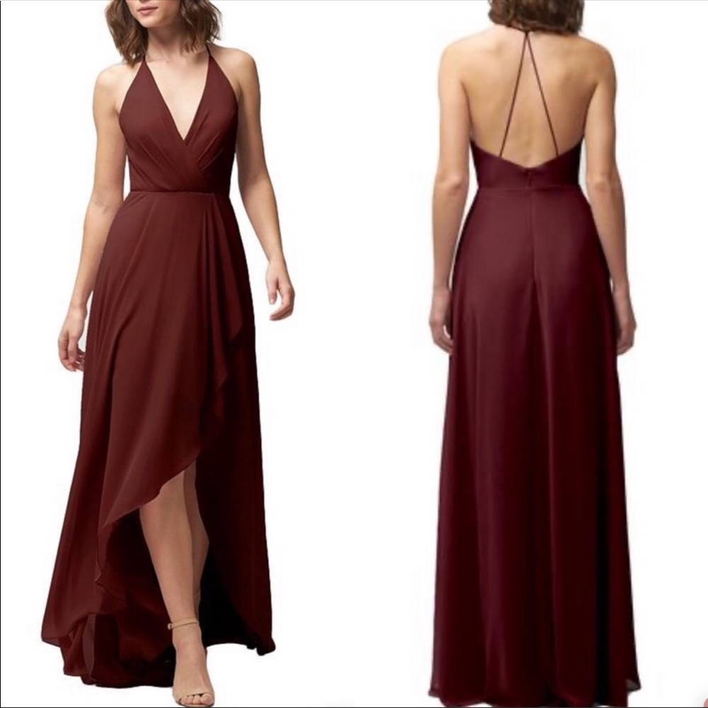 Jenny Yoo Farrah Chiffon Dress - Hibiscus Size 8